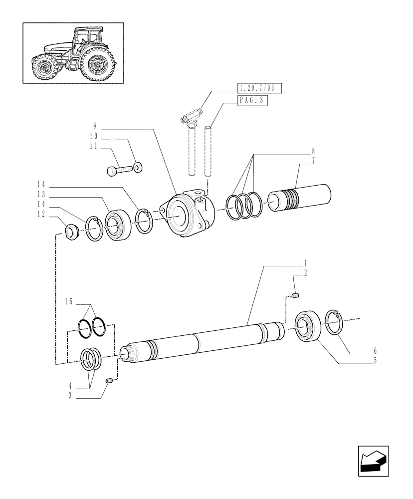 Схема запчастей Case IH MXM175 - (1.32.5[01]) - (VAR.147/1) FULL POWER SHIFT GEAR CHANGE 19X6 (50 KM/H) - CLUTCH DELIVERY MANIFOLD DRIVING SHAFT (03) - TRANSMISSION