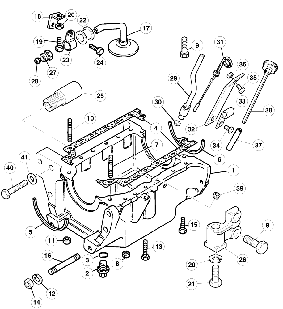 Схема запчастей Case IH C60 - (02-29) - OIL PAN (02) - ENGINE