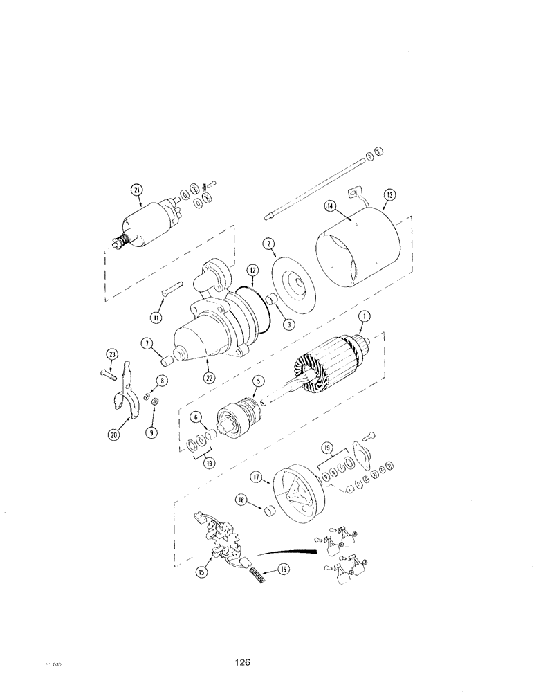 Схема запчастей Case IH 4390 - (126) - STARTER ASSEMBLY, BOSCH, IF EQUIPPED 