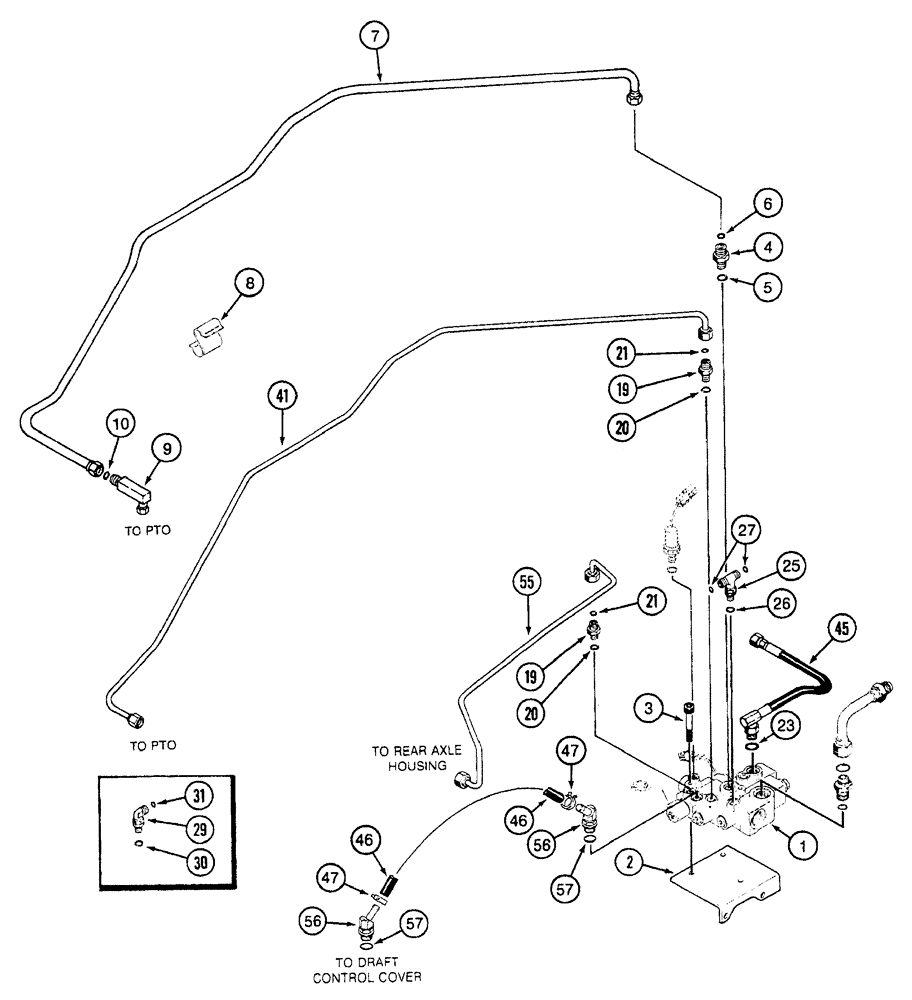 Схема запчастей Case IH 7250 - (8-008) - PTO HYDRAULICS, TRACTOR PIN JJA0064978 AND AFTER (08) - HYDRAULICS