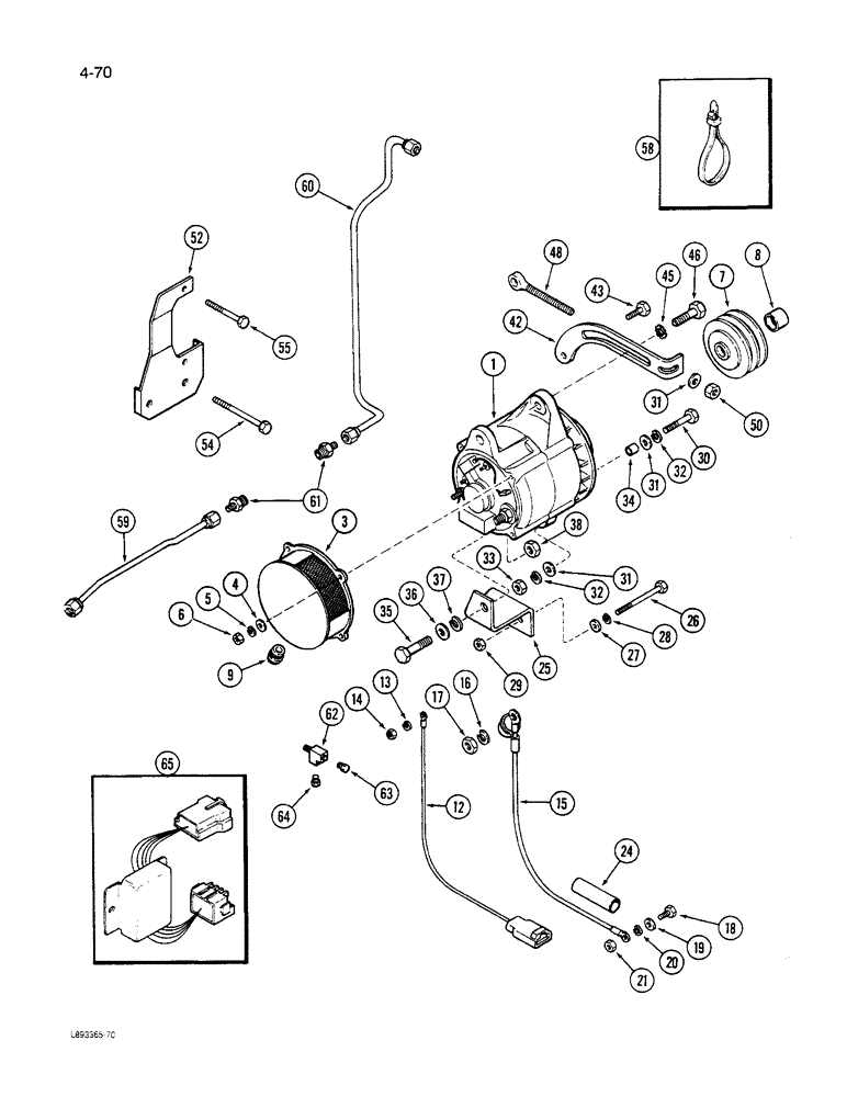 Схема запчастей Case IH 1640 - (4-70) - ALTERNATOR CONVERSION KIT, MOTOROLA TO BOSCH (06) - ELECTRICAL