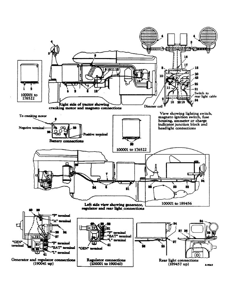 Схема запчастей Case IH SUPER C - (082) - ELECTRICAL SYSTEM, LIGHTING AND STARTING SYSTEM, 6 VOLT, FOR TRACTORS EQUIPPED WITH MAGNETO IGNITION (06) - ELECTRICAL SYSTEMS