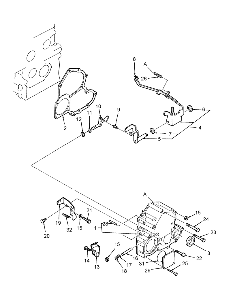 Схема запчастей Case IH DX24E - (01.05) - TIMING GEAR CASE (01) - ENGINE