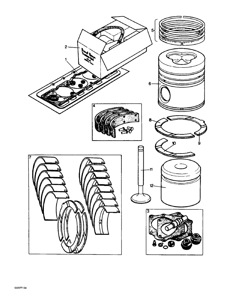 Схема запчастей Case IH 885 - (2-20) - SERVICE KITS (02) - ENGINE