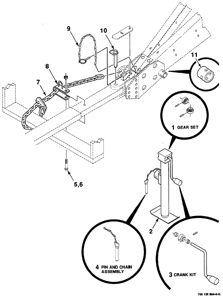 Схема запчастей Case IH RS561 - (07-002) - SAFETY CHAIN AND JACK ASSEMBLIES (12) - MAIN FRAME