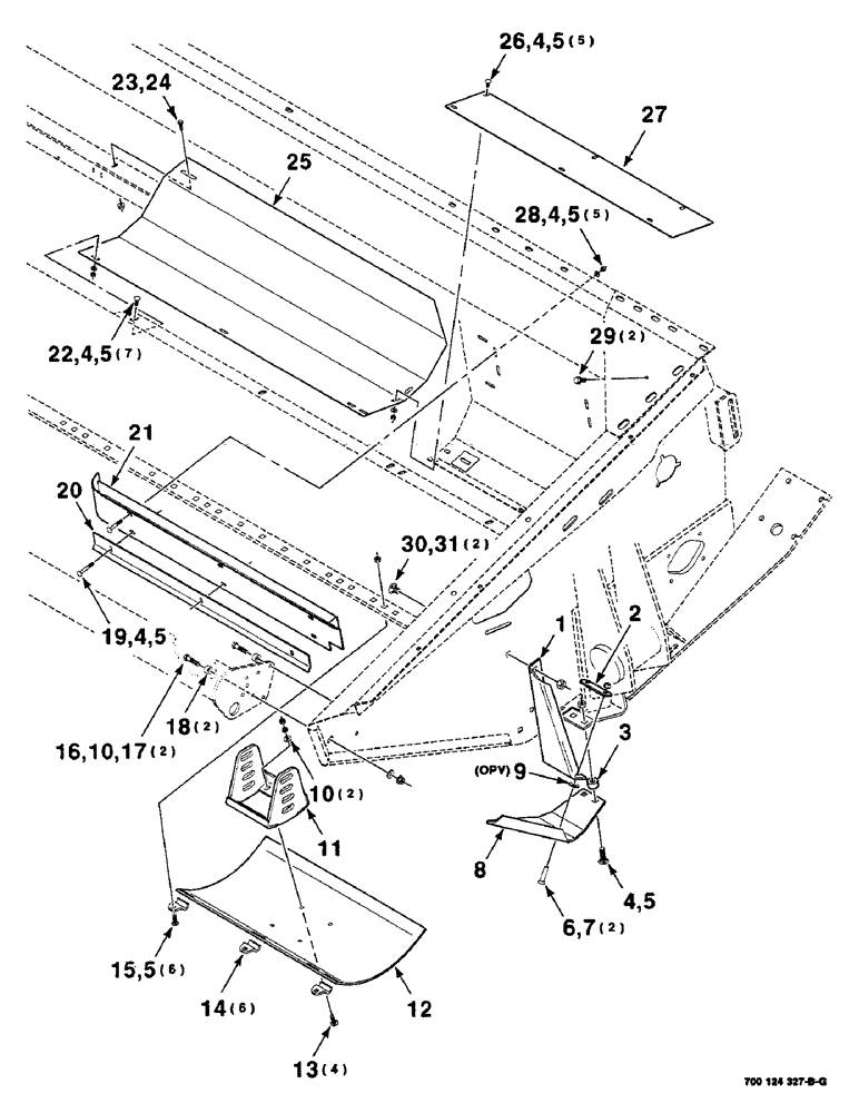 Схема запчастей Case IH 8840 - (7-16) - AUGER PAN, DIVIDER AND SKID SHOE ASM - LEFT (14 FOOT), (S.N. CFH0095150 AND LATER) (58) - ATTACHMENTS/HEADERS