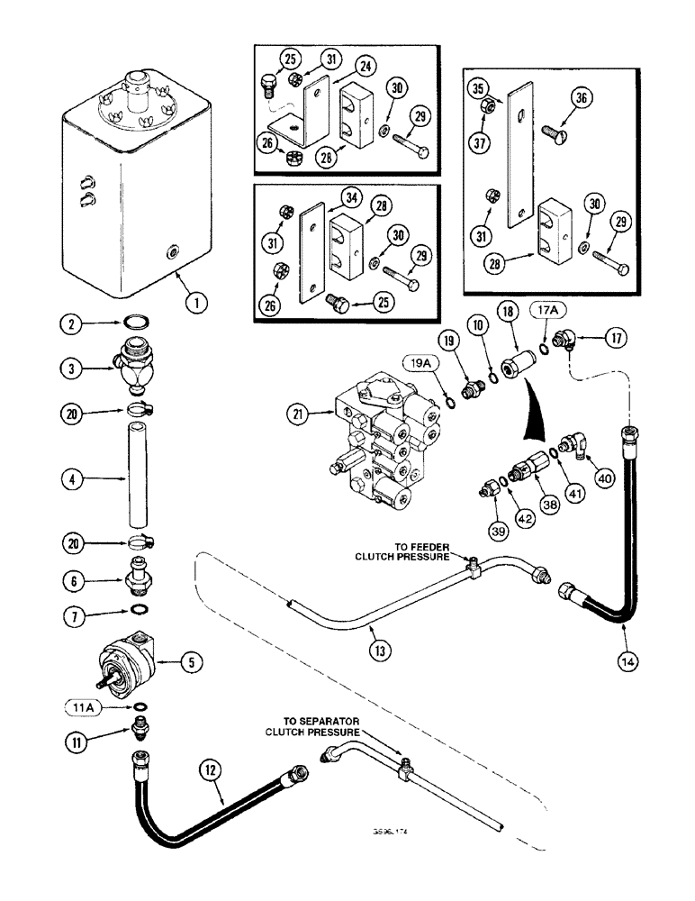 Схема запчастей Case IH 1660 - (8-12) - HEADER LIFT SUPPLY SYSTEM, PRIOR TO P.I.N. JJC0036001 (07) - HYDRAULICS