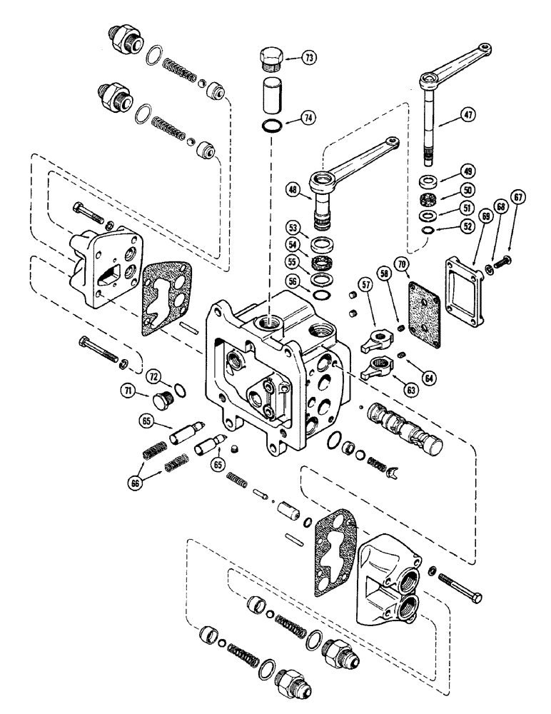 Схема запчастей Case IH 1370 - (193A) - HYDRAULICS, A66474 LEFT HAND REMOTE HYDRAULICS VALVE (08) - HYDRAULICS