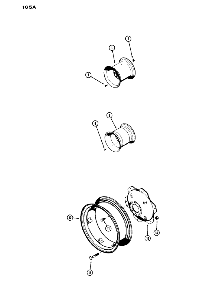 Схема запчастей Case IH 530 - (165A) - L.C.K. REAR WHEELS (06) - POWER TRAIN