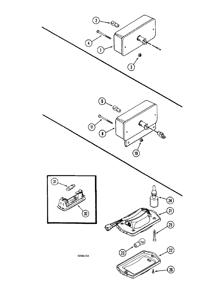 Схема запчастей Case IH 1660 - (4-36) - LAMP ASSEMBLIES, FRONT AND REAR WARNING (06) - ELECTRICAL