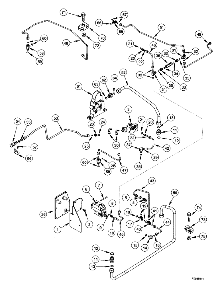 Схема запчастей Case IH MX240 - (7-024) - TRAILER BRAKE, HYDRAULIC (07) - BRAKES