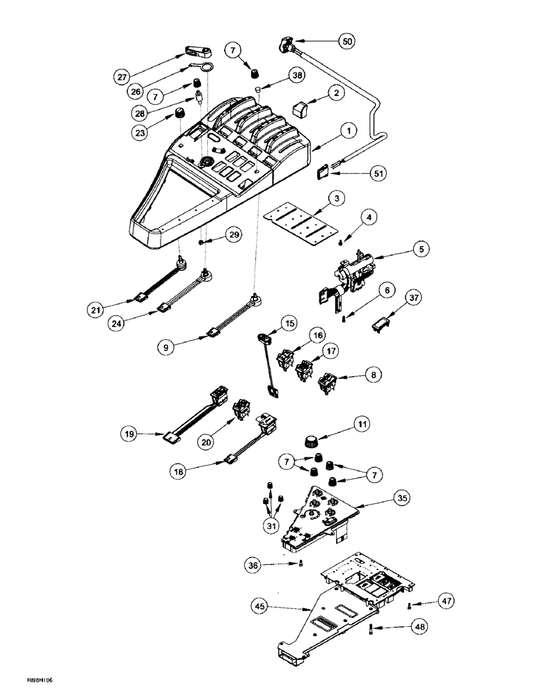 Схема запчастей Case IH MX180 - (4-050) - CONTROLS, RIGHT-HAND CONSOLE (04) - ELECTRICAL SYSTEMS