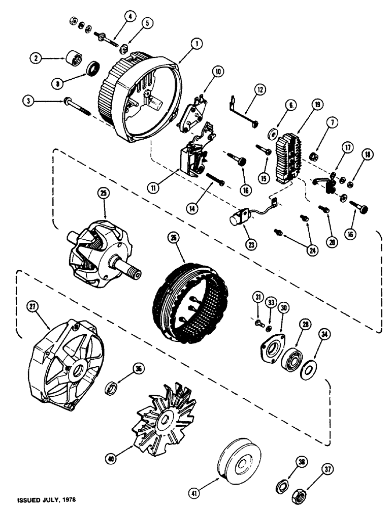 Схема запчастей Case IH 1570 - (077A) - A147240 ALTERNATOR KIT, TO CONVERT A 61 AMP ALTERNATOR SYSTEM, TO A 72 AMP ALTERNATOR SYSTEM (04) - ELECTRICAL SYSTEMS