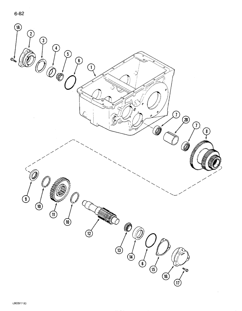 Схема запчастей Case IH 1680 - (6-082) - TRANSMISSION DIFFERENTIAL, PINION SHAFT AND GEARS (03) - POWER TRAIN