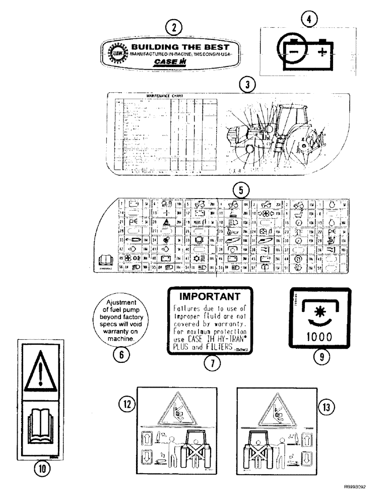 Схема запчастей Case IH MX200 - (9-156) - DECALS, FRENCH (09) - CHASSIS/ATTACHMENTS