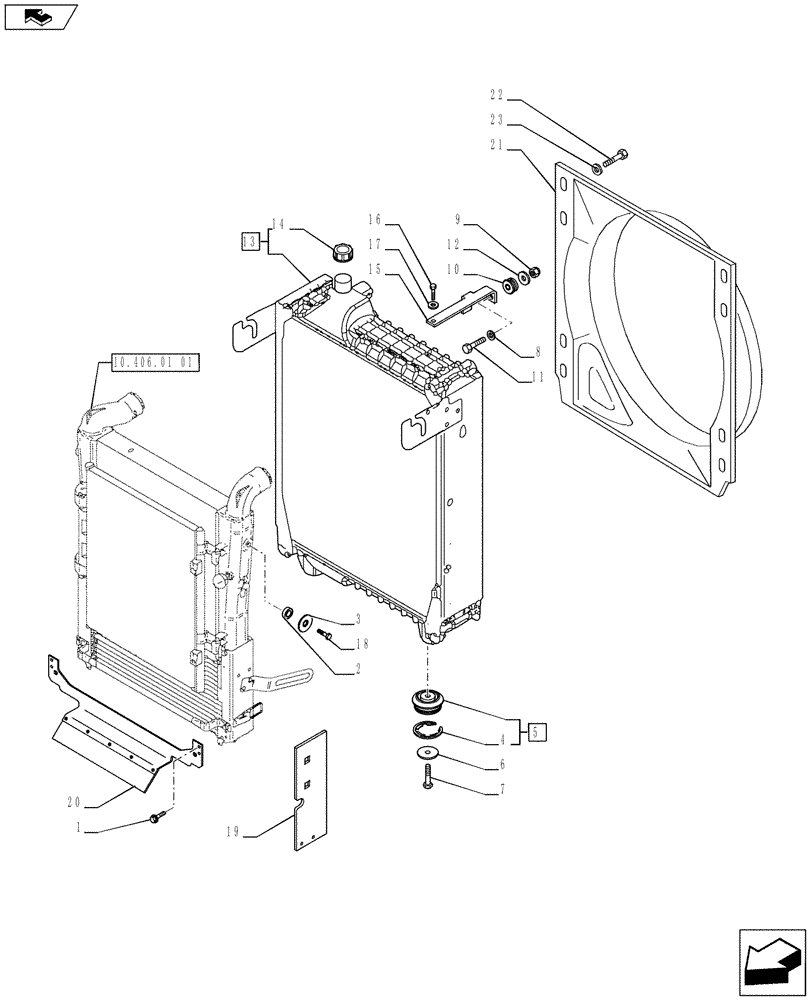 Схема запчастей Case IH PUMA 215 - (10.406.01[02]) - RADIATOR, COOLING SYSTEM AND RELATED PARTS - C7127 (10) - ENGINE