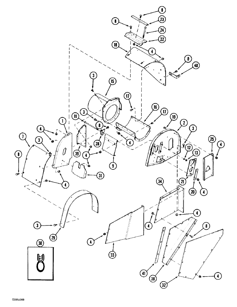 Схема запчастей Case IH 1682 - (9-082) - GRAIN ELEVATOR HEAD (09) - CHASSIS ATTACHMENTS