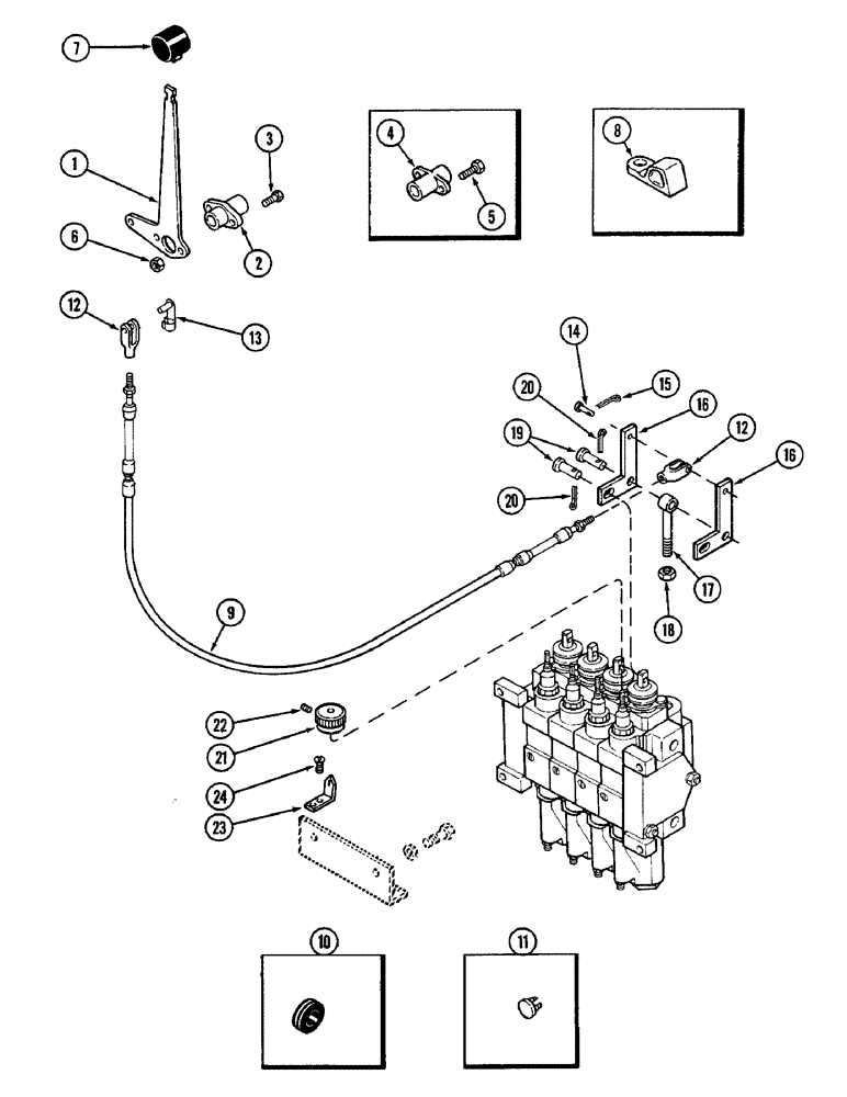 Схема запчастей Case IH 2090 - (8-422) - REMOTE HYDRAULICS, REMOTE ATTACHMENT, NUMBER FOUR CIRCUIT (08) - HYDRAULICS