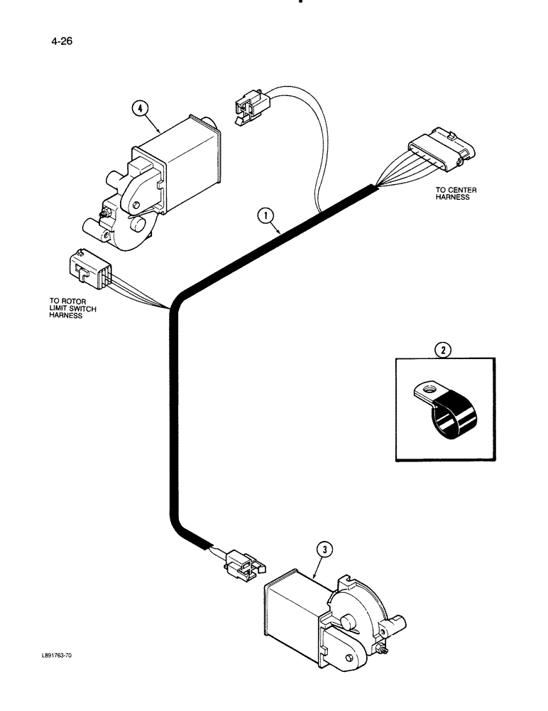 Схема запчастей Case IH 1670 - (4-26) - FAN AND ROTOR SPEED HARNESS (06) - ELECTRICAL