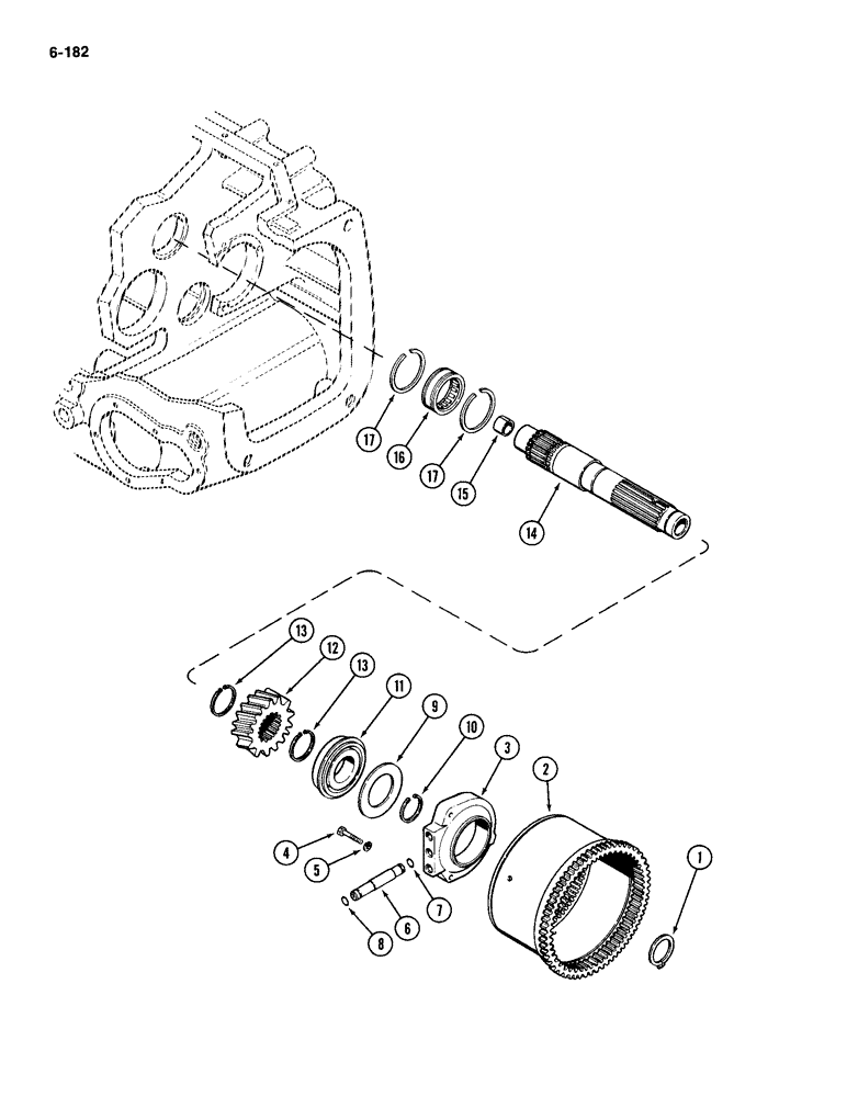 Схема запчастей Case IH 2094 - (6-182) - POWER SHIFT TRANSMISSION, PLANETARY OUTPUT (06) - POWER TRAIN