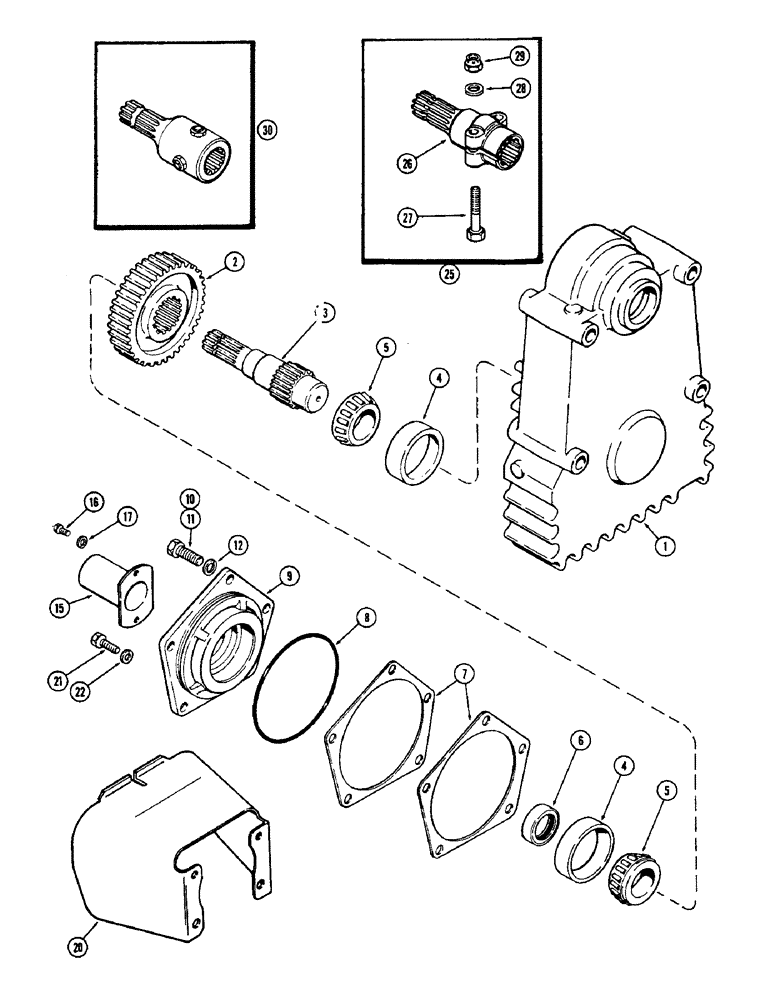 Схема запчастей Case IH 2870 - (242) - PTO OUTPUT SHAFT (06) - POWER TRAIN