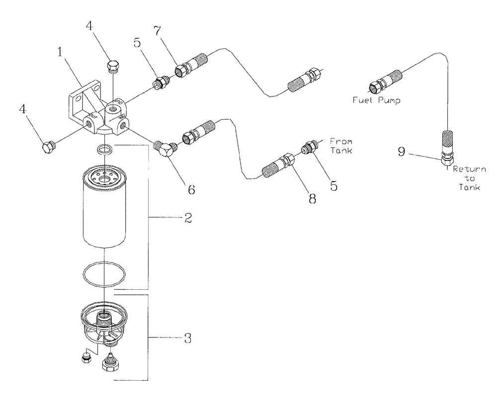 Схема запчастей Case IH 7700 - (C01[11]) - WATER SEPARATOR AND FUEL LINES, 3306 Engine & Engine Attachments