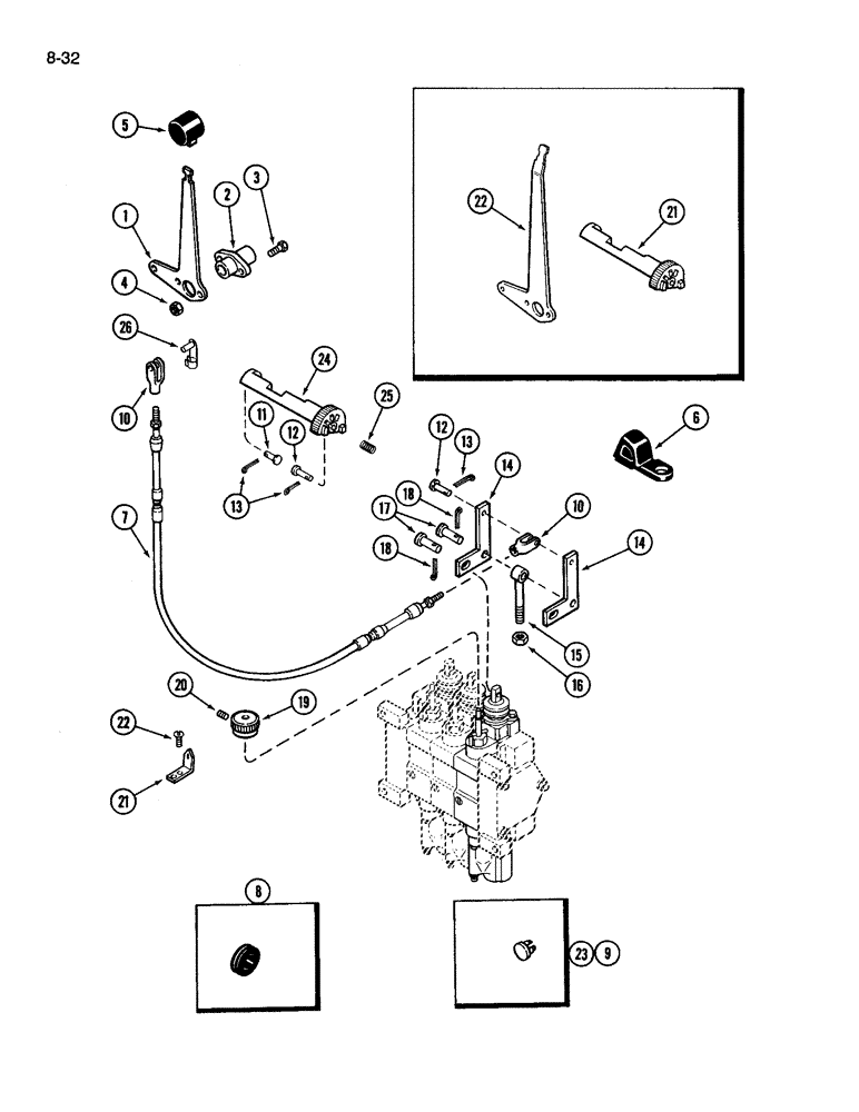 Схема запчастей Case IH 3594 - (8-032) - REMOTE HYDRAULICS ADD ON ATTACHMENT, THIRD OR FOURTH CIRCUIT WITHOUT LOAD CHECK (08) - HYDRAULICS