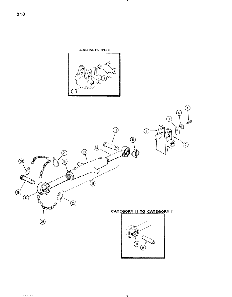 Схема запчастей Case IH 570 - (210) - UPPER ADJUSTING LINK, DRAFT-O-MATIC (09) - CHASSIS/ATTACHMENTS