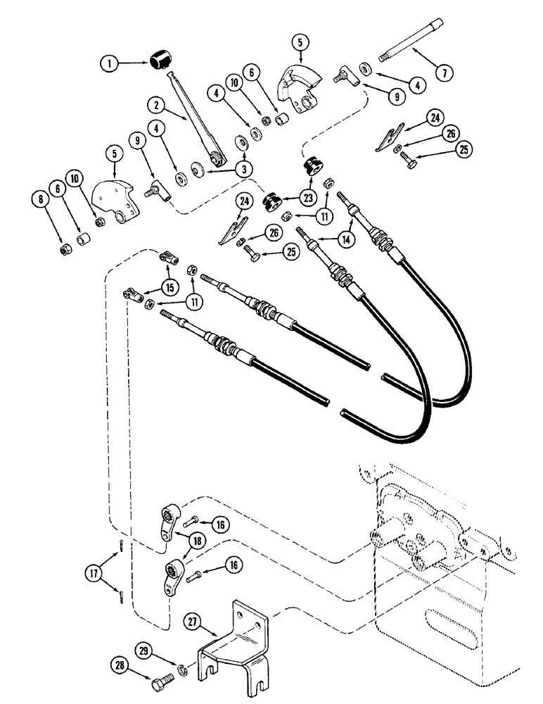 Схема запчастей Case IH 4690 - (6-158) - RANGE SHIFT LINKAGE (06) - POWER TRAIN