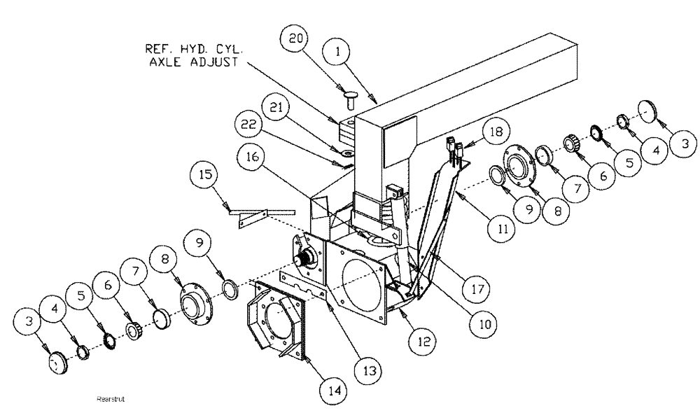 Схема запчастей Case IH 3150 - (04-013) - STRUT ASSEMBLY - REAR Suspension & Frame