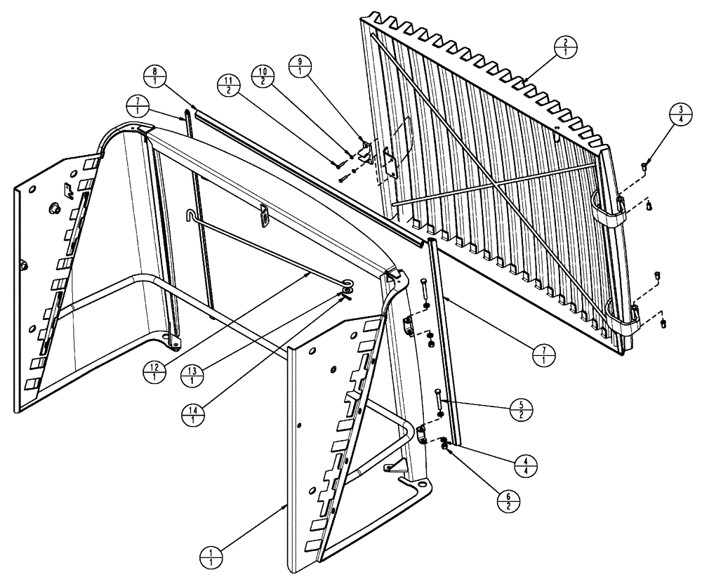 Схема запчастей Case IH TITAN 4520 - (04-023) - GRILLE, STX LARGE FRAME Frame & Suspension