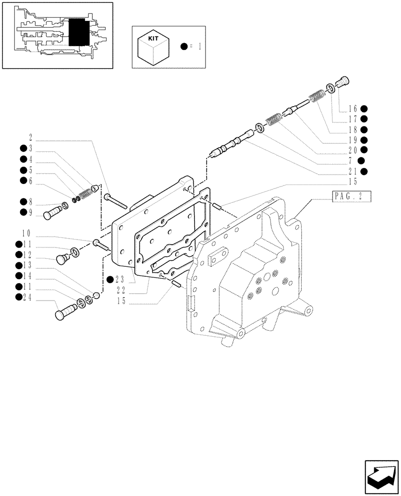 Схема запчастей Case IH MAXXUM 110 - (1.29.0/02[01]) - TRANSMISSION 16X16 AND 17X16 - C1/C4 CLUTCH LUBRICATION OIL JOINTS (STD + VAR.330283) (03) - TRANSMISSION