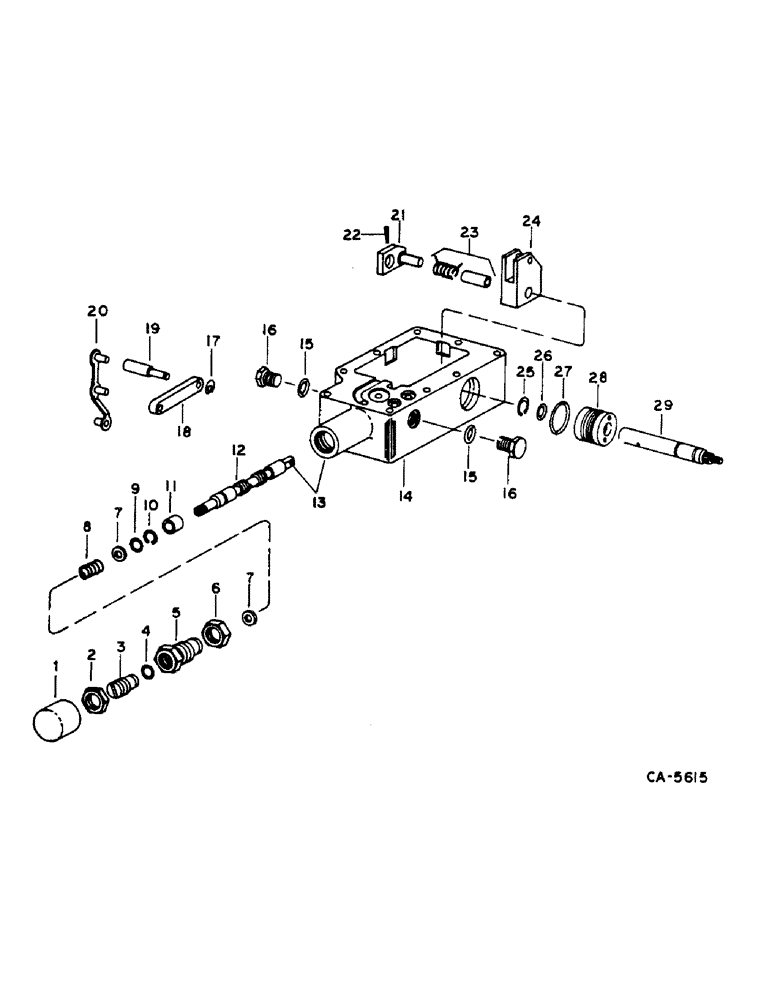 Схема запчастей Case IH 1460 - (10-038) - CONTROL VALVE, HYDROSTATIC PUMP, SUNDSTRAND (07) - HYDRAULICS