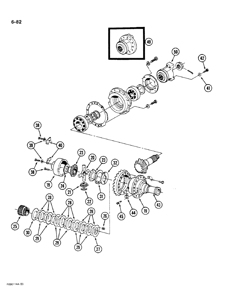 Схема запчастей Case IH 9280 - (6-82) - AXLE ASSEMBLY, DIFFERENTIAL, K598.85/95 SERIES (CONTD) (06) - POWER TRAIN