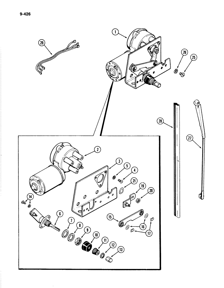 Схема запчастей Case IH 4894 - (9-426) - CAB FRONT WINDSHIELD WIPER (09) - CHASSIS/ATTACHMENTS