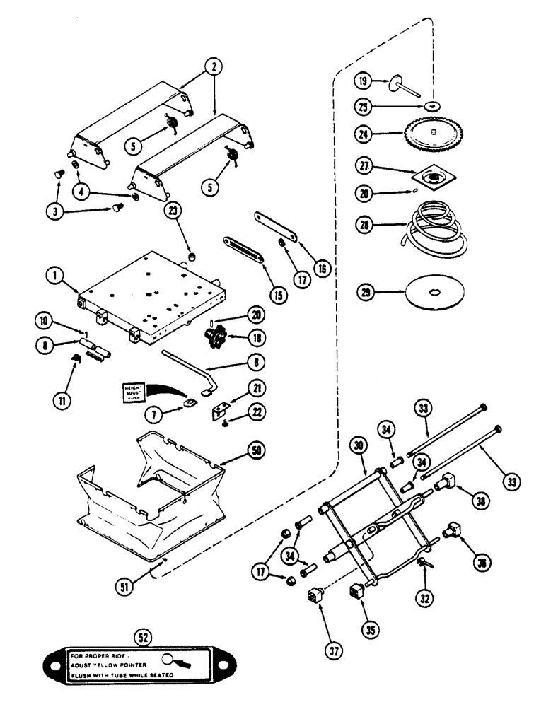 Схема запчастей Case IH 4690 - (9-370) - SWIVEL SEAT ASSEMBLY, SUSPENSION PARTS, LATE PRODUCTION (09) - CHASSIS/ATTACHMENTS