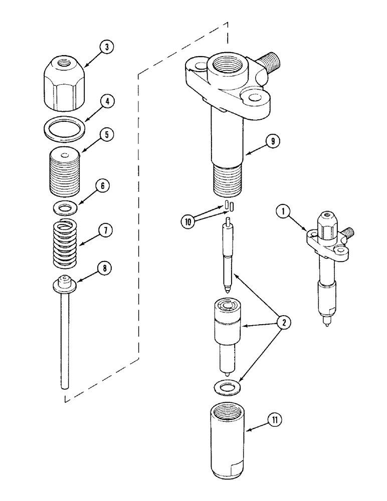 Схема запчастей Case IH 1394 - (3-28) - INJECTOR ASSEMBLY, NORTH AMERICA ONLY (03) - FUEL SYSTEM