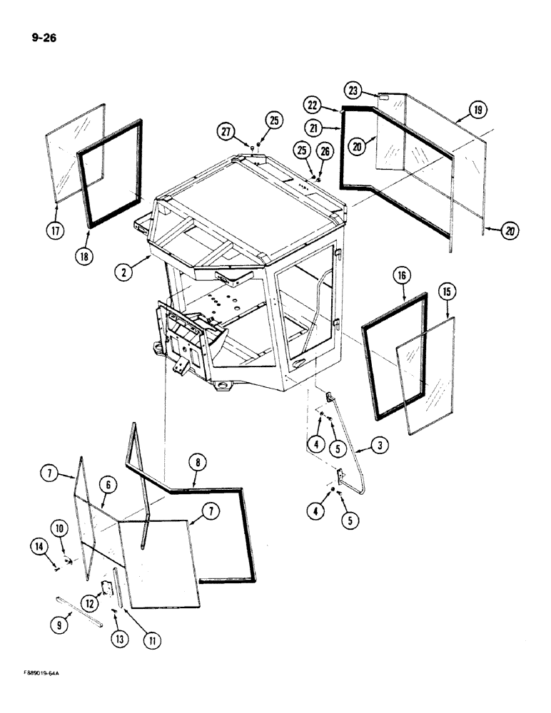 Схема запчастей Case IH 9180 - (9-26) - CAB AND WINDOWS (09) - CHASSIS/ATTACHMENTS
