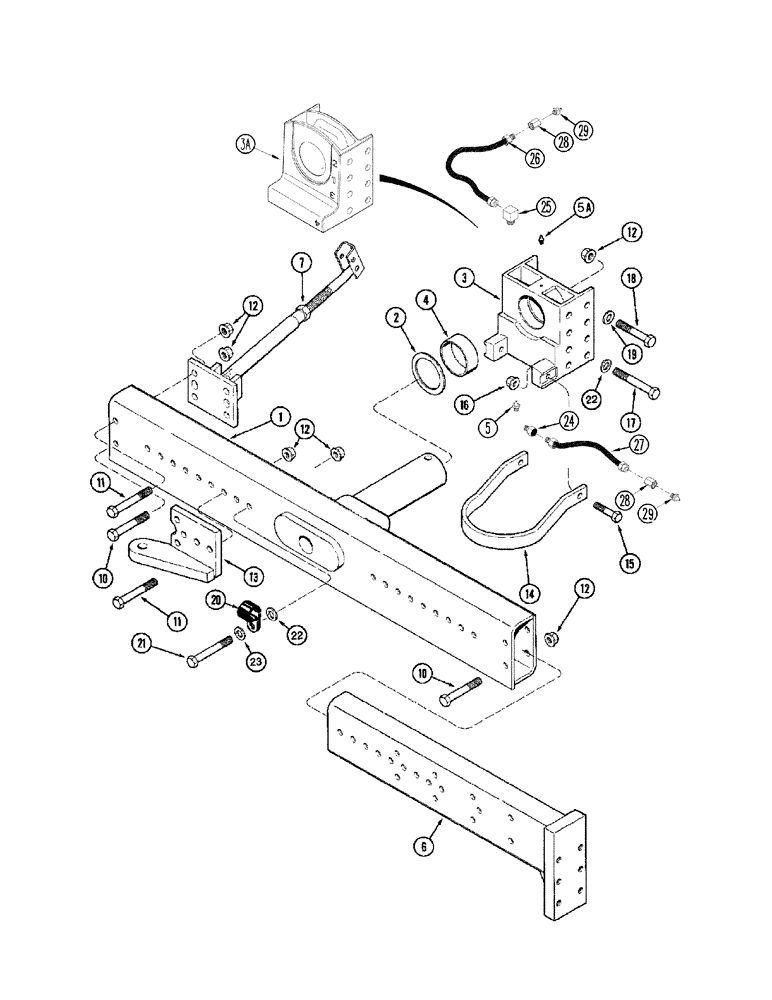 Схема запчастей Case IH 2388 - (05-28) - AXLE, STEERING - EXTENSIONS - POWER GUIDE AXLE - SINGLE STEERING CYLINDER, ASN JJC0270500 (11) - TRACKS/STEERING