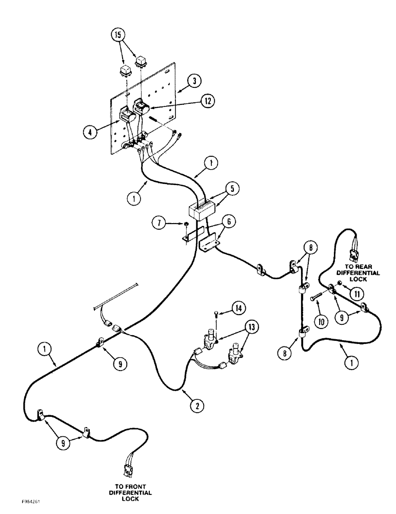 Схема запчастей Case IH 9370 - (4-70) - CONTROL TRACTION DIFFERENTIAL HARNESSES (04) - ELECTRICAL SYSTEMS