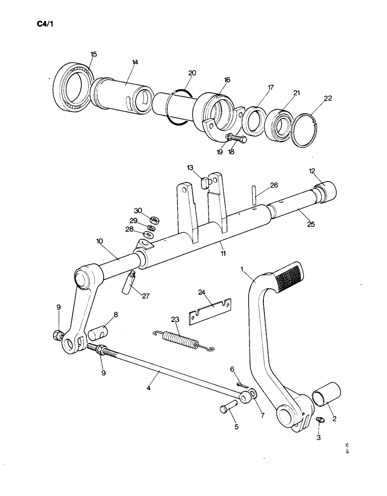 Схема запчастей Case IH 1190 - (C-04) - RELEASE MECHANISM FOR TRANSMISSION CLUTCH, WITH INDEPENDENT CLUTCH (03.1) - CLUTCH