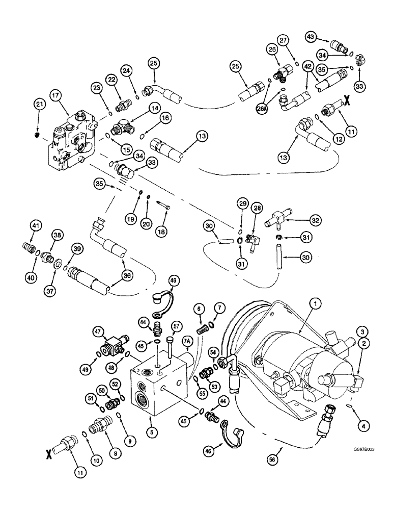 Схема запчастей Case IH 2144 - (8-37C) - REEL DRIVE SYSTEM, COMBINE P.I.N. JJC0172845 AND AFTER (07) - HYDRAULICS