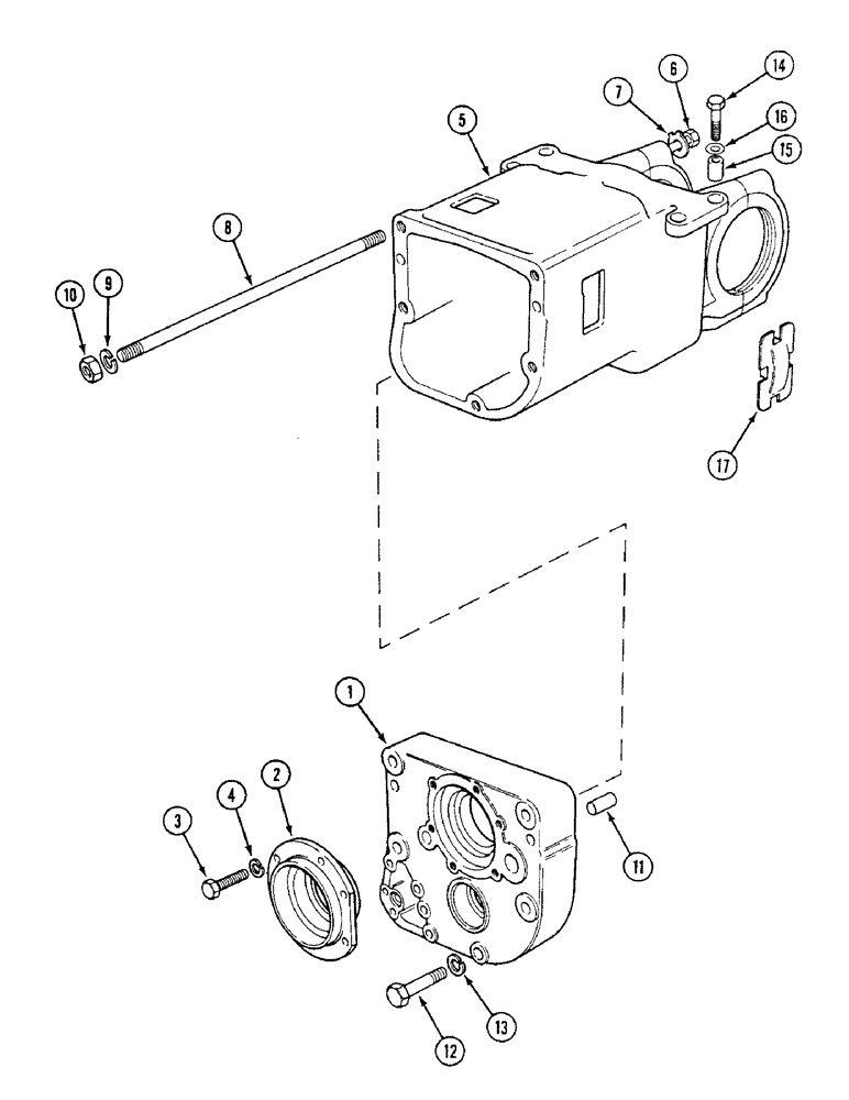 Схема запчастей Case IH 1494 - (6-198) - GEARBOX HOUSING, REAR, POWER SHIFT (06) - POWER TRAIN