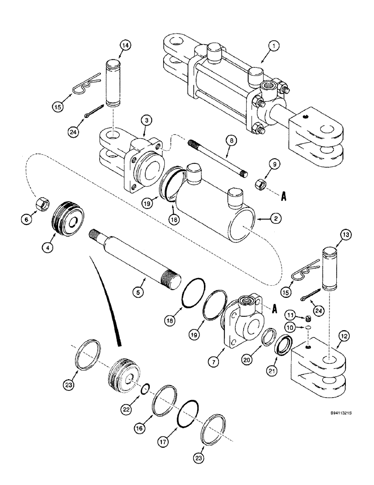 Схема запчастей Case IH 2144 - (8-60) - FIELD TRACKER TILT CYLINDER ASSEMBLY, 100267A1 (07) - HYDRAULICS