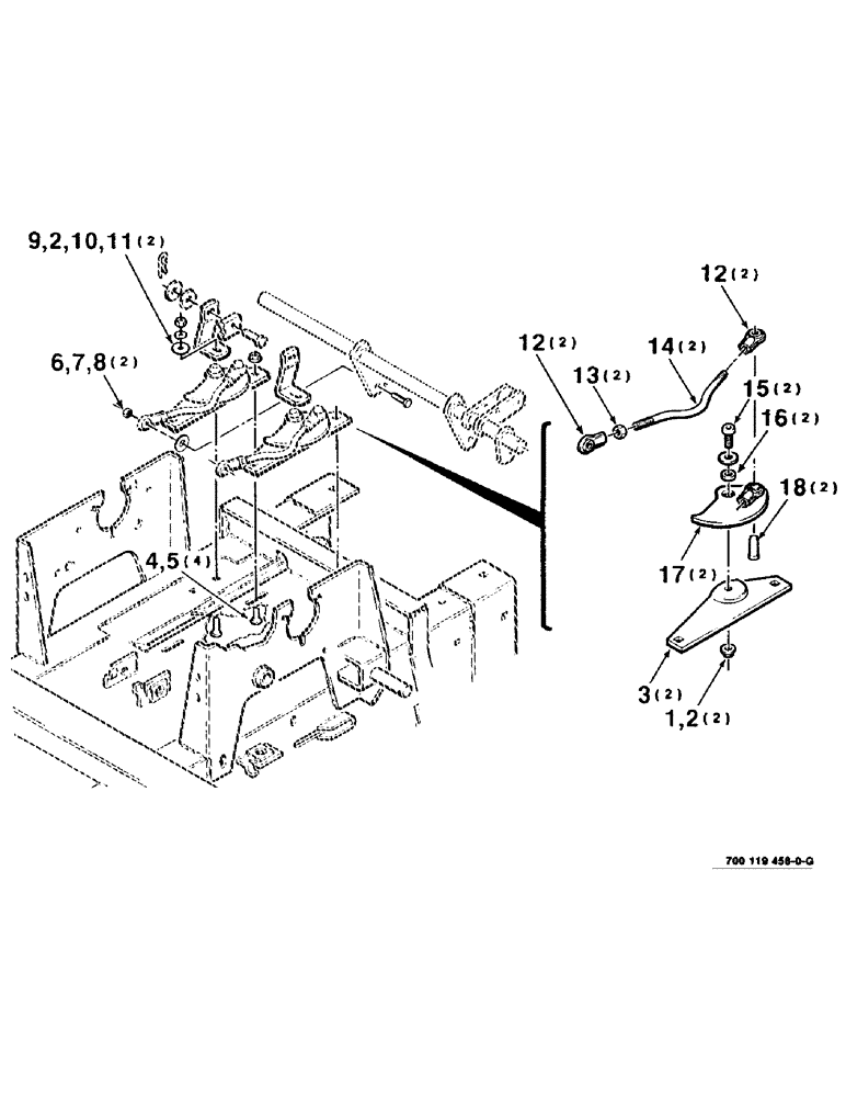 Схема запчастей Case IH 8545 - (6-10) - FINGER GUIDE ASSEMBLY (TWINE) (14) - BALE CHAMBER