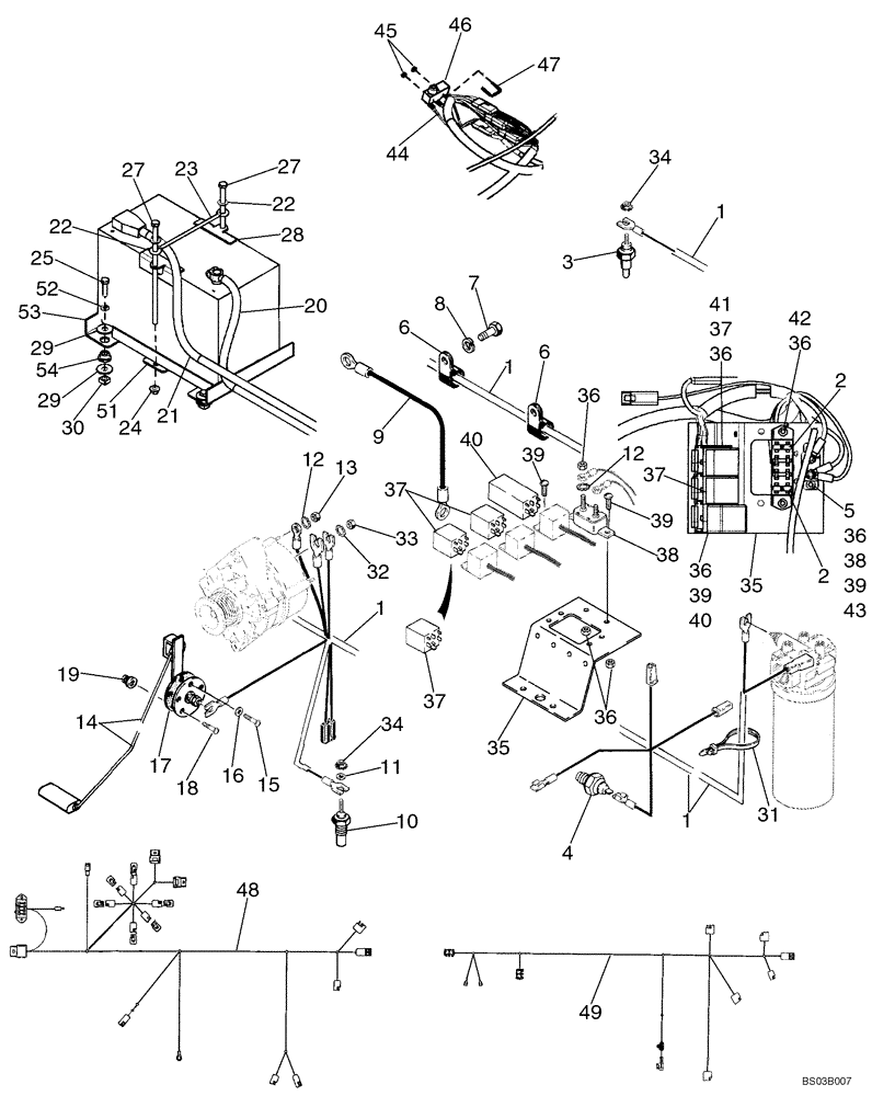 Схема запчастей Case IH 1840 - (04-06A) - REAR HARNESS - BATTERY, JAF0286785 - (04) - ELECTRICAL SYSTEMS