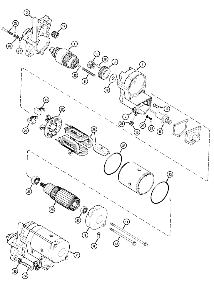 Схема запчастей Case IH MX110 - (04-16) - STARTER ASSEMBLY - 3.0KW (04) - ELECTRICAL SYSTEMS