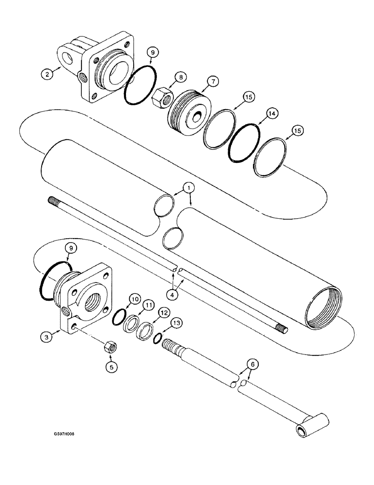 Схема запчастей Case IH 4800 - (8-16) - WING LIFT CYLINDER (08) - HYDRAULICS