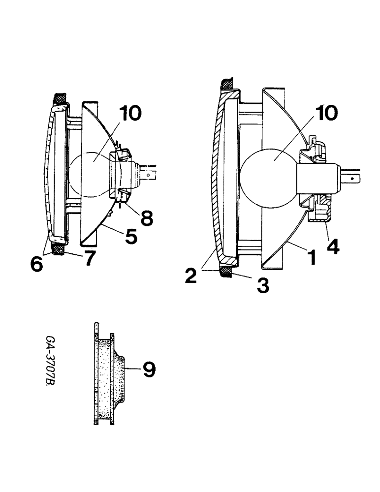 Схема запчастей Case IH 733 - (08-27) - HEAD LIGHT (06) - ELECTRICAL