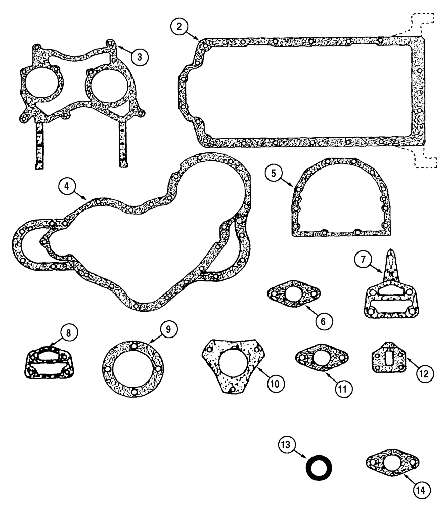 Схема запчастей Case IH MX100C - (02-33) - GASKET KIT, CYLINDER BLOCK (02) - ENGINE